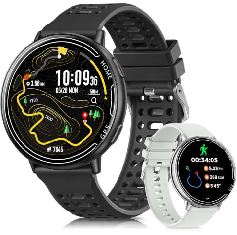 Rmana GPS Smartwatch Herren, 1.39 Smart Watch for Men mit Bluetooth Anruf, Sportmodi,Herzfrequenz, Blutdruckmessung, GPS Sportuhr für iOS Android