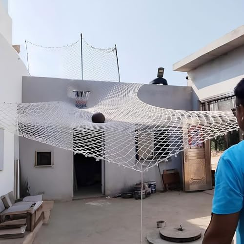 Filet De Retour De Panier De Basket-Ball, Net De Protection De Terrain avec Filets De Réception pour Panier D'entraînement Au Tir Extérieur, Filet De Sécurité en Corde