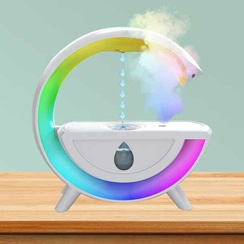 Umidificatore anti-gravità da 800 ml con effetto acqua levitante, umidificatore da scrivania alimentato tramite USB, per casa e ufficio, portatile, durata di 8 ore (bianco)