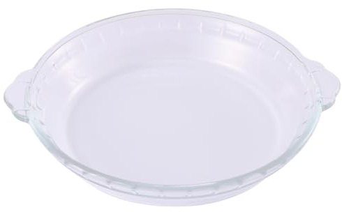 TOYANDONA 9-inch High-Temperature Resistant Glass Pie Plate for Microwave Oven, Household Glass Bakeware Dish for Baking Pies and Cakes