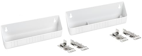 Rev-A-Shelf 11 Tip-Out Plastic Sink Trays for Kitchen and Bathroom Base Cabinet, Pack of 2 Pullout Vanity Shelf Home Organizer, White, 6572-11-11-52