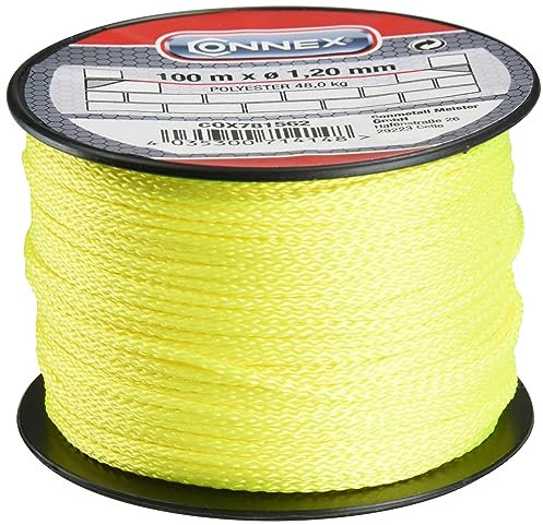 Connex COX781562 - Filo da muratore, 100 m, peso massimo: 45 kg, spessore: 1,2 mm colore: Giallo