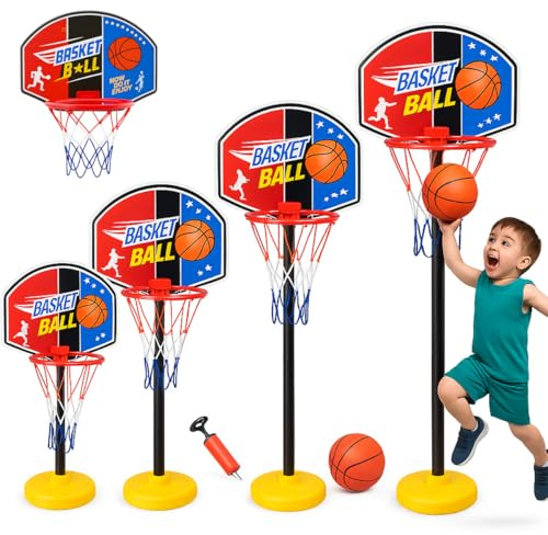Child Baby Classic Adjustable Height Indoor/Outdoor/household Portable Shooting Basketball Foam Frame Hoop Sports Toys Christmas Birthday Gift