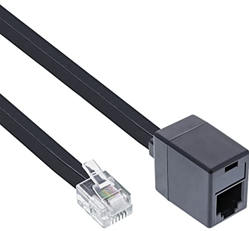 InLine 18833 cable telefónico 3 m Negro - Cable para teléfonos fijos (3 m, RJ12, RJ12, Negro, Male connector / Female connector)