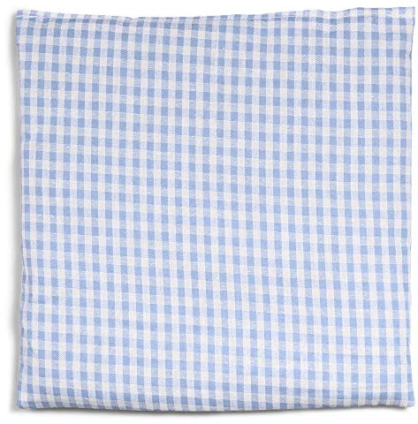 Cojín de semillas de San Juan 19 x 19 cm | Tejido orgánico azul claro y blanco | cojín de semillas como cojín térmico y/o compresa de refrigeración