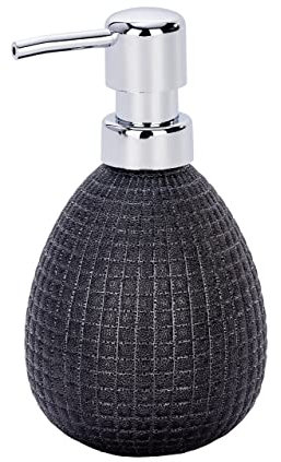 WENKO Seifenspender Polaris Jet Anthrazit Keramik - Flüssigseifen-Spender, Spülmittel-Spender Fassungsvermögen: 0.39 l, Keramik, 9.5 x 16 x 9 cm, Anthrazit, 16 x 9 x 9.5 cm