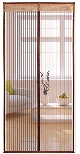 LIVEINU Icegrey Fliegengitter Tür Insektenschutz Magnet Fliegen Gitter Vorhang Fliegenvorhang für Balkontür Wohnzimmer Braun 100 x 240 cm