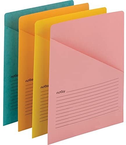 Smead Organized Up Notes Slash File Jacket, Letter Size, Assorted Colors, 12 per Pack (75427)