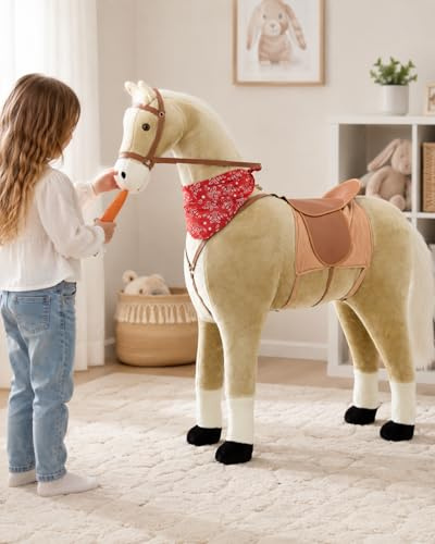 Sweety-Toys 10363 ståhäst, Haflinger ridhäst, stående häst, beige med vit man