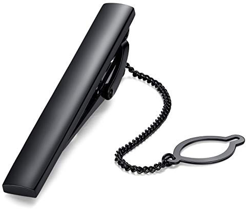 HONEY BEAR Herren Krawattennadel Krawattenklammer Hochzeit Tie Clip aus Edelstahl,MEHRWEG (Schwarz)