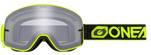 O'NEAL | Fahrrad- & Motocross-Brille | MX MTB DH FR Downhill Freeride | Verstellbares Band, optimaler Komfort, perfekte Belüftung | B-50 Goggle | Unisex | Schwarz Neon-Gelb verspiegelt | One Size