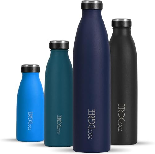 720°DGREE Edelstahl Trinkflasche “milkyBottle” - 750ml - BPA-Frei, Auslaufsicher, Kohlensäure geeignet - Thermosflasche für Sprudel, Sport, Uni, Schule, Fitness, Outdoor, Camping