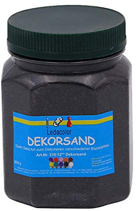 XL Dose Dekosand | Schwarz | Farbsand | Feine Körnung | Bastelsand | 850g | Wiederverschließbare Dose | Schadstofffrei