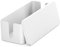 deleyCON Boîtier de Gestion des Câbles Boîtier d'Organisation des Câbles 40,5cm x 15,3cm x 13cm Plastique Robuste 2 Guides de Câbles Latéraux Protection et Sécurité Blanc