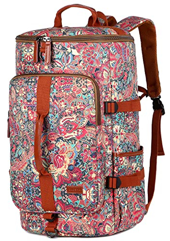 Baosha Damer flerfärgad duffel ryggsäck hybrid weekend resväska vandringsryggsäck laptopryggsäck för resor utomhus sport HB-26, Hs, Avslappnad