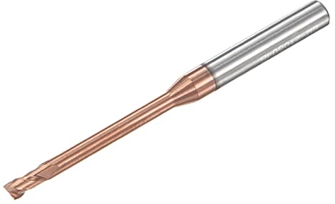 sourcing map Vierkant-Schaftfräser, 2,5 mm Durchmesser, Vollhartmetall, AlTiSin beschichtete CNC-Fräser-Bits, 2 Rillen, Spiralfräser mit 25 mm Schnittlänge, 4 mm Schaft