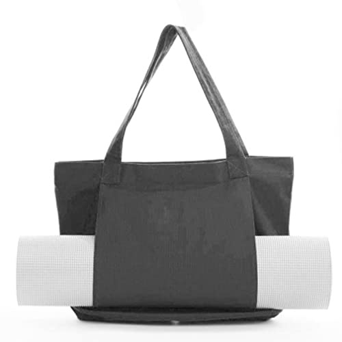 Acouto Yoga-Tragetasche, Groöe Kapazitöt Tragbare Yoga-Matten-Tragetasche Yoga-Pilates-Mattentasche Groöe Umhöngetasche für Büro Training Reisen Strand Fitnessstudio(Schwarz)