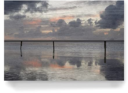 artboxONE Holzbild 30x20 cm Natur Nordsee Strand, Meer & Gezeiten von Künstler Wundertüte