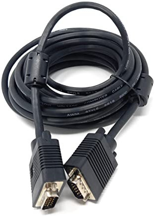 7m VGA to VGA Cable 15 pin SVGA Male to Male for Monitor Computer PC Laptops TV Projectors Extension Lead, HD15 All Data Pins Connected 23ft Black