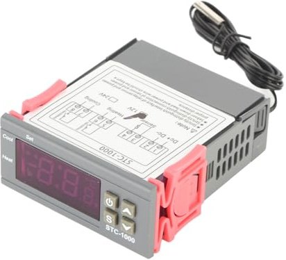 Temperaturregler Digitaler Temperaturregler Allzweck-Kühl- und Heizthermostat mit Sensor, Temperaturregler (12V)