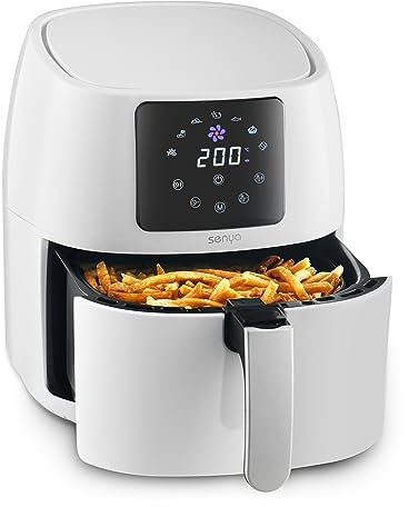 SENYA SYCK-AF002W Heißluftfritteuse ohne Öl, multifunktional, 4,5 l, Farbe Weiß, My Air Cook, 7 automatische Programme, 1400 W, SYCK-AF002W