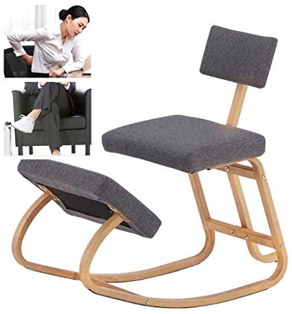 FanXus Ergonomischer Kniestuhl, verbessern Sie Ihre Körperhaltung, dick gepolsterter Sitz, Bürohocker-Sitzstuhl für Zuhause und Büro, geeignet für Meditationsspiele, Computerarbeit,Grau Made in China