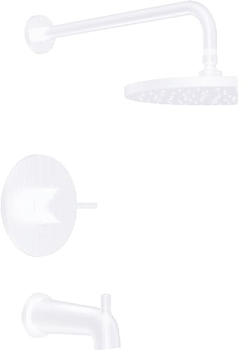 Delta Modern 14 Series Round Rain Bathtub and Shower Faucet Set, Rainfall Matte Black Shower Head and Handle Set, Valve Trim Kit, 10 Inch, Matte Black T14469-BL-PP (Valve Not Included)