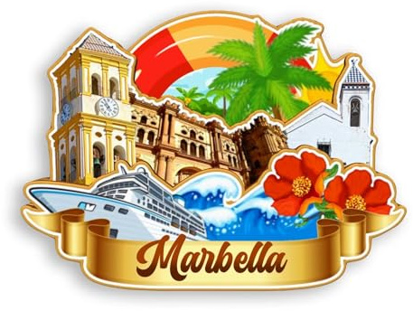 Quwsne Kühlschrankmagnet Marbella Spanien Kühlschrankmagnet Stadt Reise Souvenirs Touristengeschenke 3D klassische Sehenswürdigkeiten handgefertigt Handwerk Heimdekoration -1397