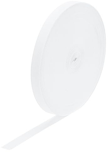 sourcing map Bandes élastiques pour couture 18 mm 45,7 m Blanc Haute élasticité pour perruques, ceintures, pantalons