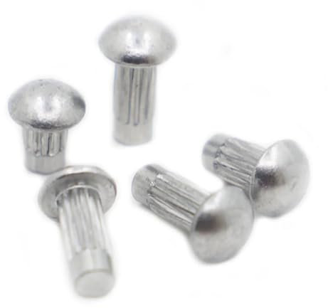 50/100 Stück M2 M2,5 M3 M4 GB827 Aluminium-Knopf, runder Kopf, gerändelter Schaft, Vollniet for Etiketten, Namensschilder (Size : M4 50pcs, Color : 10mm)