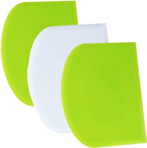 SURDOCA Tarocco Per Impasti Pasta Pizza - 3P 7.1x4.9 Anti Scivolo Spigolo Vivo & Angoli Flessibile in Plastica Tagliapasta, Raschietto Taglia Torte Pane Verdure - Set di Utensili per Modellare