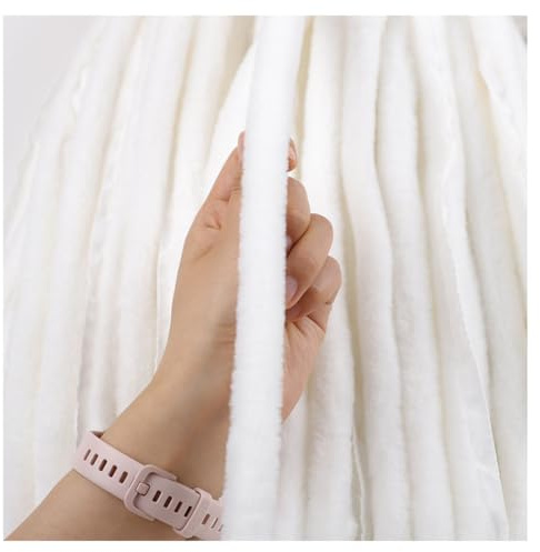 Wisafory Kunstfell Bordüre 8 Meter x 2cm Kunstpelz Band Künstliche Kaninchenfell Dekoband zum Nähen Plüsch Trim Stoffrolle Flauschig Plüschband Fellborte für DIY Kostüm Liefert Weiß