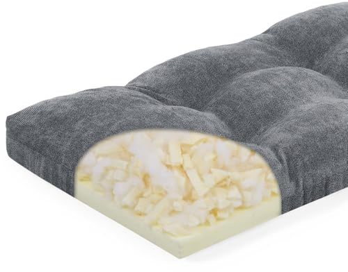 baibu 36 Inch Memory Foam Bench Cushion, Dual-Layer Patent Design Non-Slip Indoor Bench Cushion with Ties, 36x15x3Inch, Grey
