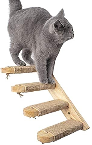 XAoSCd Katzenbaum Für Große Katzen, Katzenleiter Aus Sisalseil, Rutschfestes Katzenklettergerüst, Katzenbaumleitern, Sprungbrett Für Katzen, Kratzbrett, Plattformmöbel Für,
