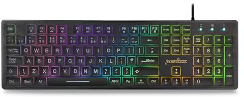 Perixx PERIBOARD-317RGB Wired Backlit USB Keyboard, Large Print Letters, RGB LED, UK QWERTY Layout, Ideal for Low-Light Environments