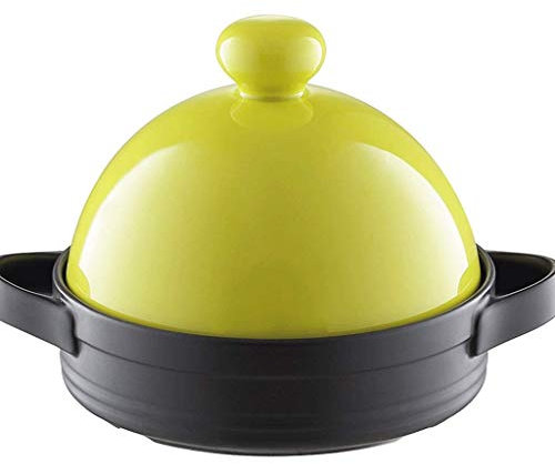 Mini cocottes en grès coloré avec couvercles - Cocotte en Fonte émaillée antiadhésive en céramique résistante aux Hautes températures