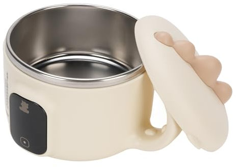 Depisuta Scaldavivande elettrico per lunch box, scaldavivande portatile da 400 ml con rivestimento in acciaio inossidabile e temperatura regolabile, scaldavivande portatile per viaggi