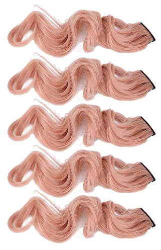 Extension de Cheveux Synthétique, Clamp/Holder dans la Partie de Cheveux Curling Perruque Colorée sans Trace pour les Femmes pour les Femmes Bal (PINK)