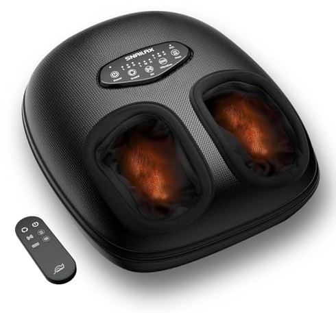 Snailax Foot Massager with Heat, Foot Massager for Neuropathy Plantar Fasciitis Deep Kneading Compression Vibration Feet Massager Machine Remote Control, Foot Warmer Fits Size 13,Gifts for Men Women