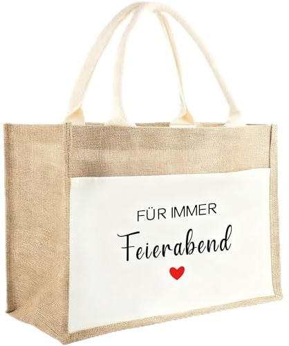 Aoohaha Rentner Jutetasche, Rentnerin Geschenk Tasche, Geschenke zum Ruhestand Frauen, Jute Tote Bag für Renteneintritt Frauen, Einkaufstasche als Ruhestandsgeschenk, Abschiedsgeschenke für Kollegen