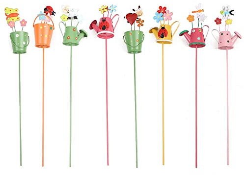 Limtula Flower Pot Garden Stakes Decor House Birds Stakes Metal Yard Art Ornaments For Mom Indoor Outdoor Decor Garden Stake Decorations