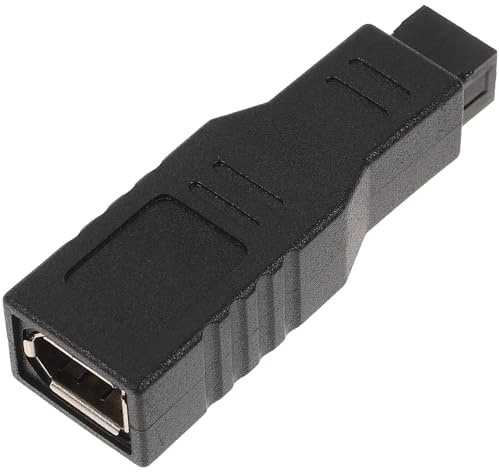 Genérico Cable Adaptador De Transferencia Fw400 a Fw800 9 Contactos a 6 Contactos para Ordenadores Portátiles, Conversor De Datos Compatible con Dispositivos Digitales, Color Negro Práctico
