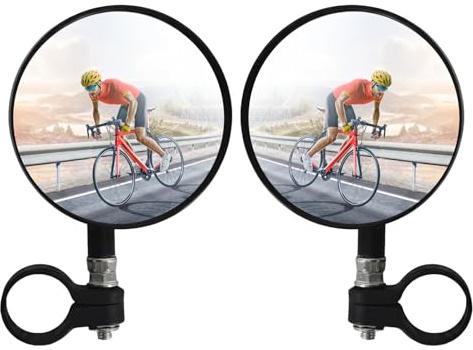 2 Pièces Retroviseur Velo,Miroirs de Vélo,360° Réglable, 360 Rotatif Rétroviseur Vélo Universelle,pour Cyclisme,VTT,Trotinette Electrique