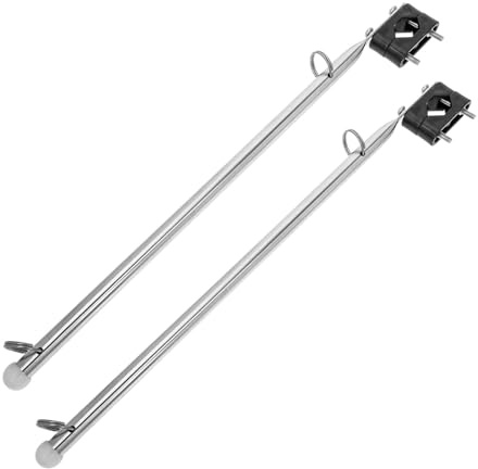 Toyvian Lot de 2 Mâts de Pavillon en Acier Inoxydable pour Bateau – Support de Drapeau Marin Résistant à L’Eau Salée Montage sur Rail Accessoire pour Yacht et Voilier pour Navigation
