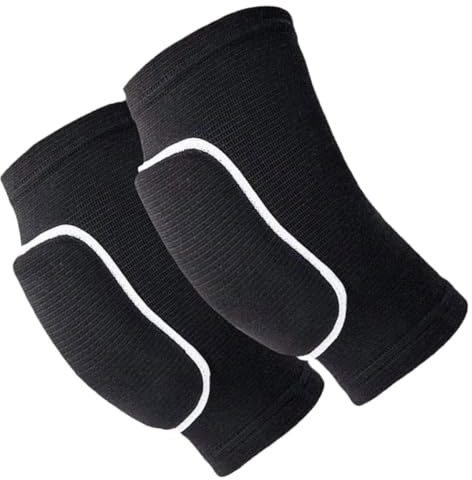 BESPORTBLE Thickened Warm knee 1 Pair Volleyball Dance Yoga Knee Pads Non-Slip Padded with Sponge Guards Black One Size Suitable for Sports and Floor Activities