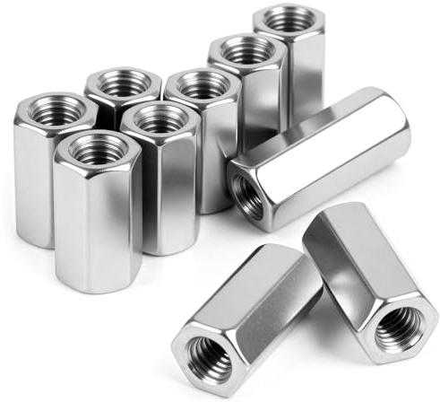 qjuwhua Långmutter M5 x 20 mm Förbindelsemuttrar Gänghylsor 304 rostfritt stål Sexkant Gängmuffar Avståndsmuffar Förlängningsmutter för hushålls- och kontorsutrustning Monteringsskruvar 8 st