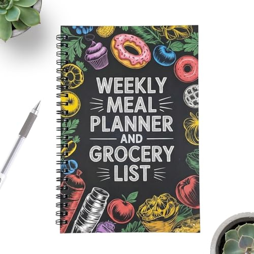 Renopfect Pianificatore Settimanale Dei Pasti,100 Pagine Rilegato A Diario Settimanale Dei Programmi,Quaderno Preparazione Pasti Con Liste Della Spesa - per Adulti Donna Mamma Cucina Casa Ufficio