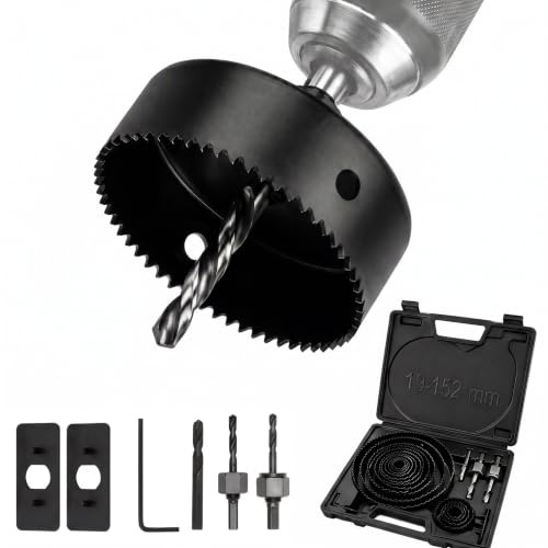 Lochsäge Set 21tlg. 19-152 mm für Holz, Gipskarton, Kunststoff | Kreisbohrer mit Zentrierbohrer für saubere Ausschnitte. Stahlzähne, rostfrei. Box – ideal für Elektro, Sanitär & Möbelmontage