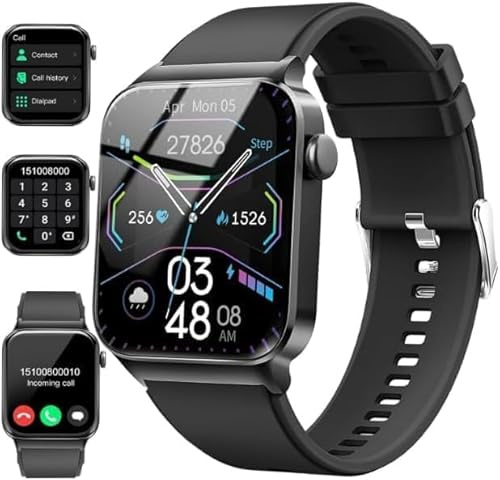Smart Watch for Men Women, 1.85 Smart Watches Answer/Make Calls, 100+ Sport Fitness Watch, Activity Tracker with Heart Rate/Sleep Monitor/Step Counter, IP68 Waterproof Fitness Tracker for Android iOS