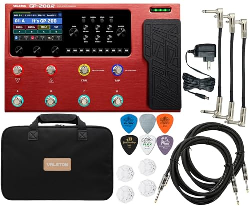 VALETON GP-200R Multi-Effects Processor Pedal Expression, FX Loop, MIDI, Electric, Bass, Accoustic Guitar Amp Modeling, IR Cab Simulation, Stereo, USB Interface with Tonebird Bag, Cable, Picks Bundle